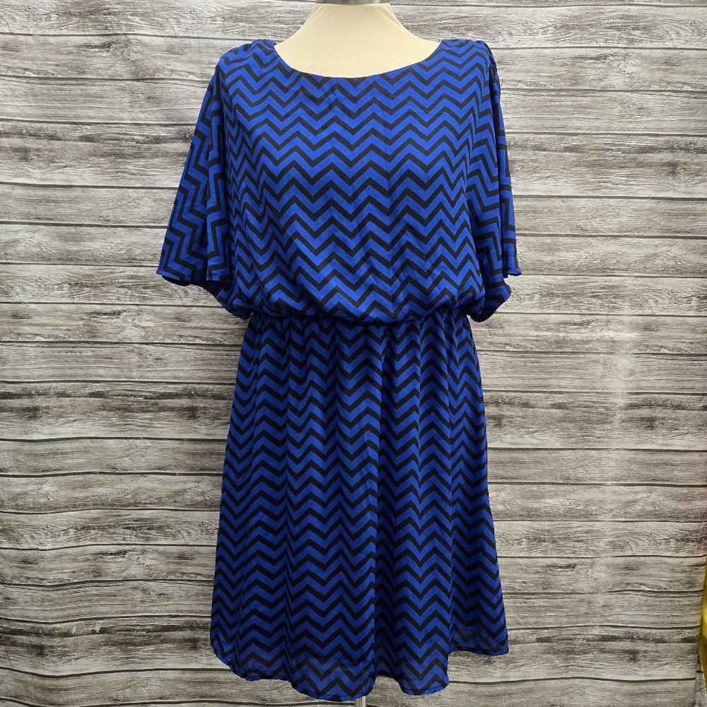 Ya Los Angeles blue chevron dress